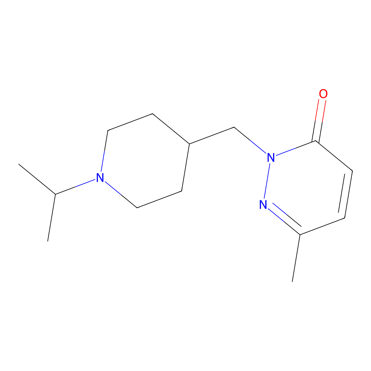 6-Methyl-2-{[1-(propan-2-yl)piperidin-4-yl]methyl}-2,3-dihydropyridazin-3-one molecular structure, CAS 2097891-80-8