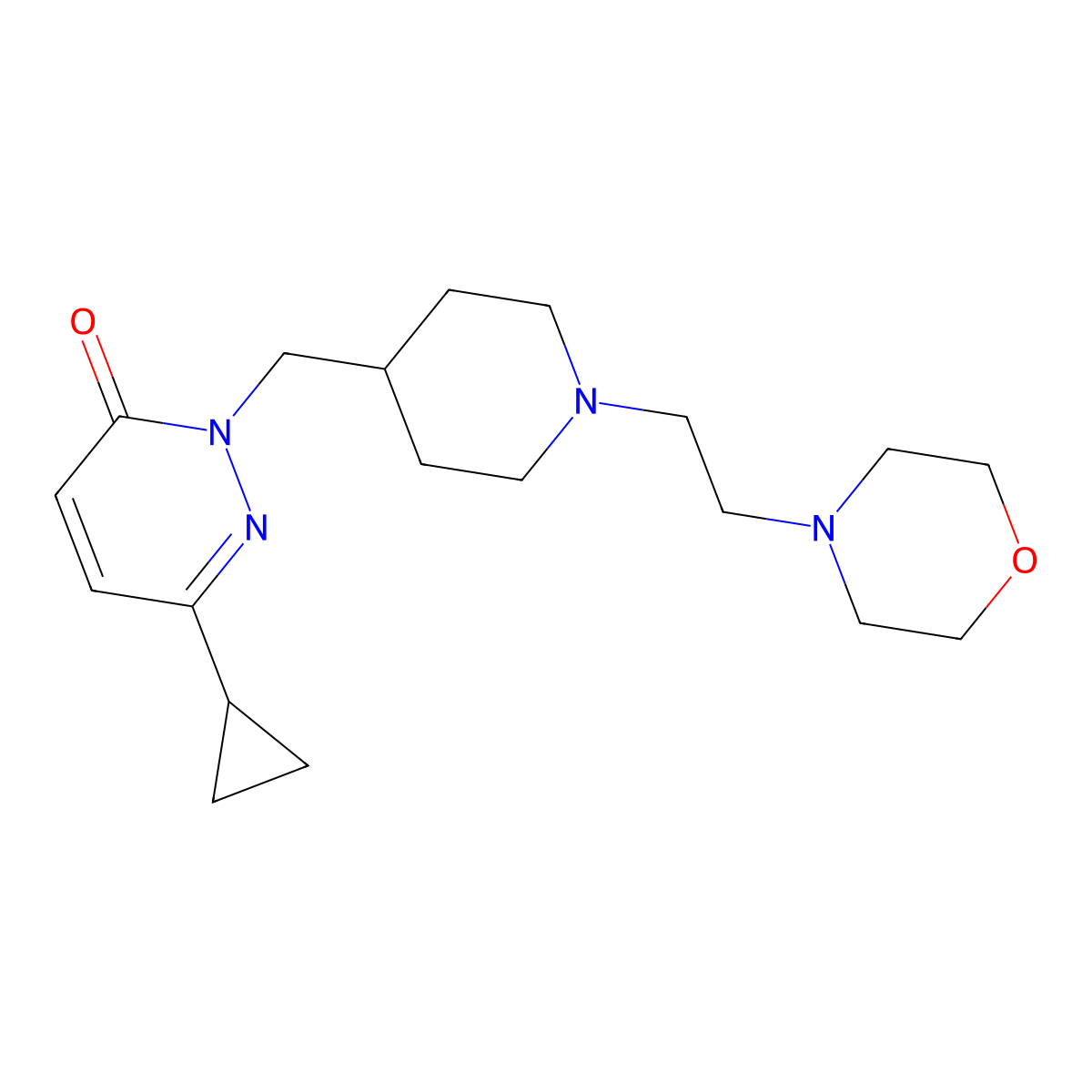 6-Cyclopropyl-2-({1-[2-(morpholin-4-yl)ethyl]piperidin-4-yl}methyl)-2,3-dihydropyridazin-3-one molecular structure, CAS 2097891-90-0