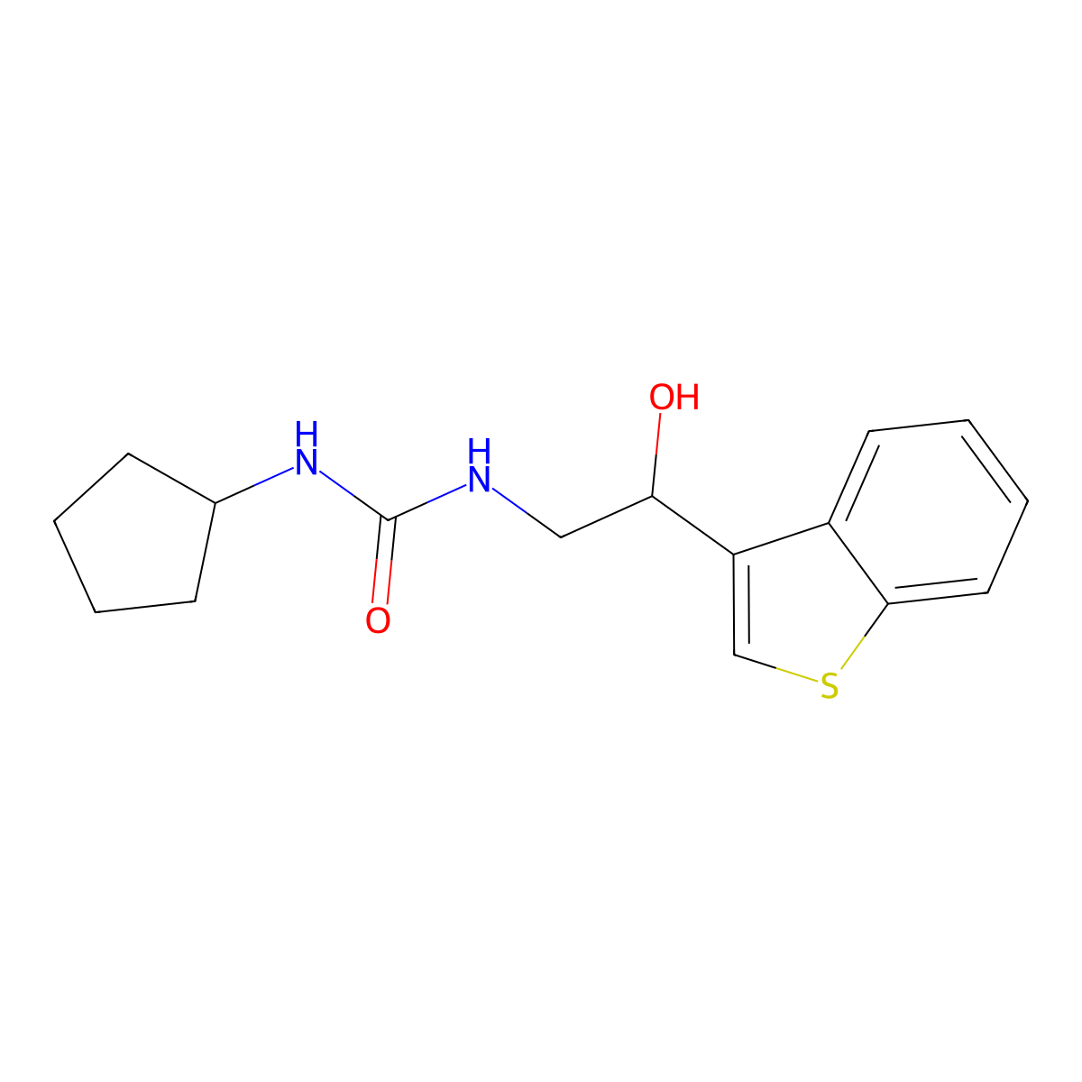 1-(2-(Benzo[b]thiophen-3-yl)-2-hydroxyethyl)-3-cyclopentylurea molecular structure, CAS 2097891-99-9