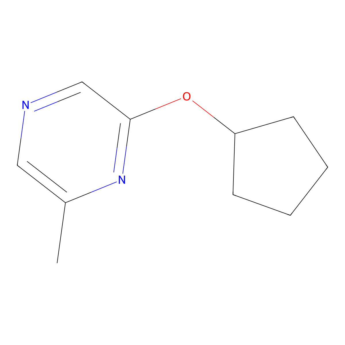 2-(Cyclopentyloxy)-6-methylpyrazine molecular structure, CAS 2097892-03-8