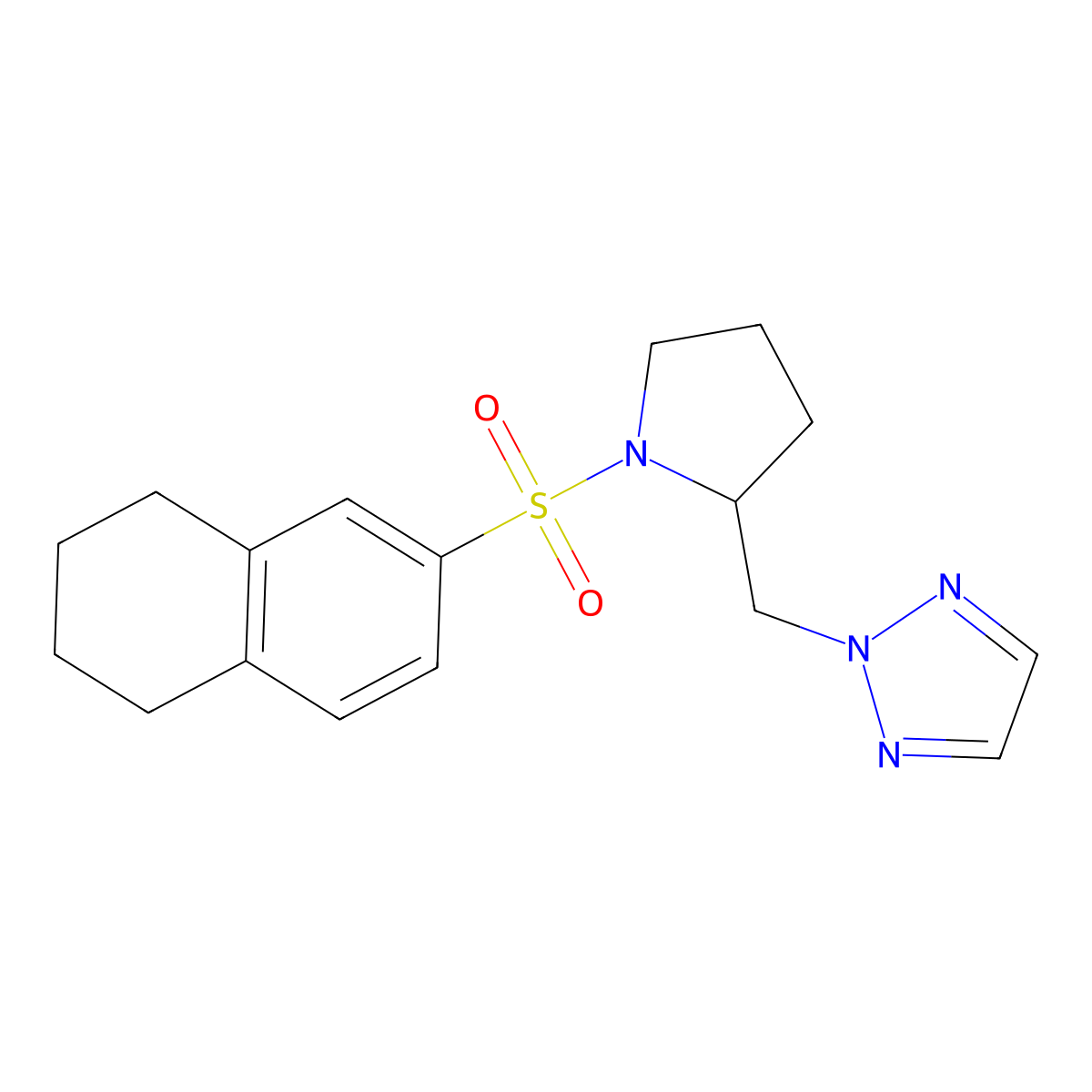 2-{[1-(5,6,7,8-tetrahydronaphthalene-2-sulfonyl)pyrrolidin-2-yl]methyl}-2H-1,2,3-triazole molecular structure, CAS 2097892-06-1