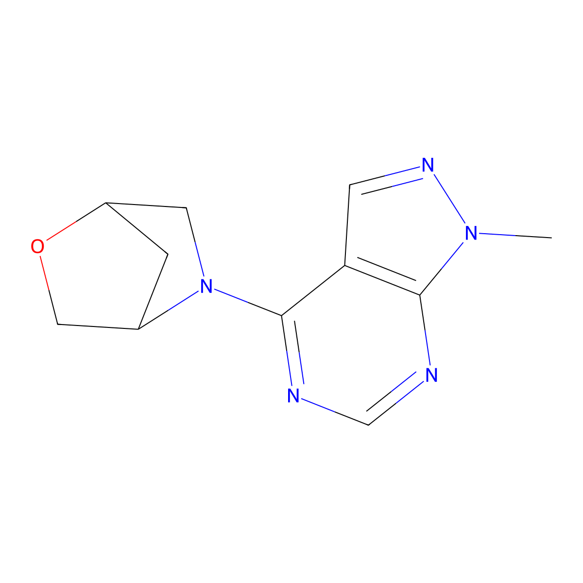 5-{1-methyl-1H-pyrazolo[3,4-d]pyrimidin-4-yl}-2-oxa-5-azabicyclo[2.2.1]heptane molecular structure, CAS 2097892-16-3