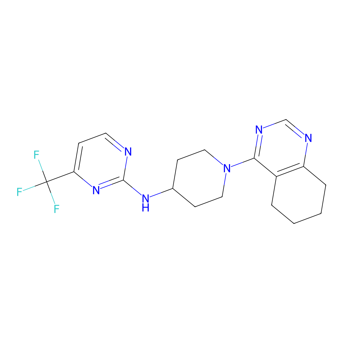 N-[1-(5,6,7,8-tetrahydroquinazolin-4-yl)piperidin-4-yl]-4-(trifluoromethyl)pyrimidin-2-amine molecular structure, CAS 2097892-27-6