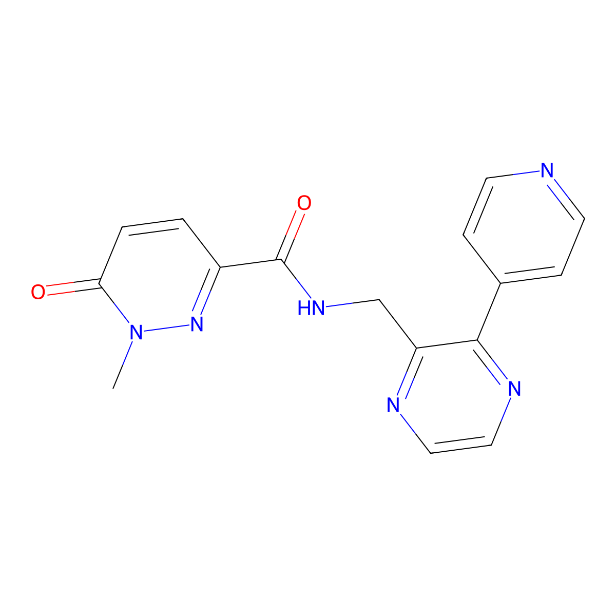 1-methyl-6-oxo-N-{[3-(pyridin-4-yl)pyrazin-2-yl]methyl}-1,6-dihydropyridazine-3-carboxamide molecular structure, CAS 2097892-37-8