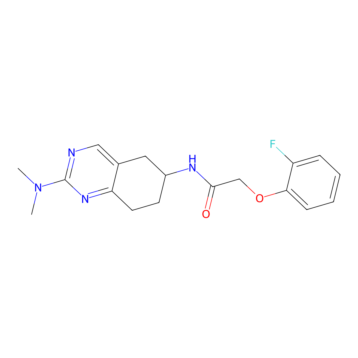N-[2-(dimethylamino)-5,6,7,8-tetrahydroquinazolin-6-yl]-2-(2-fluorophenoxy)acetamide molecular structure, CAS 2097892-38-9