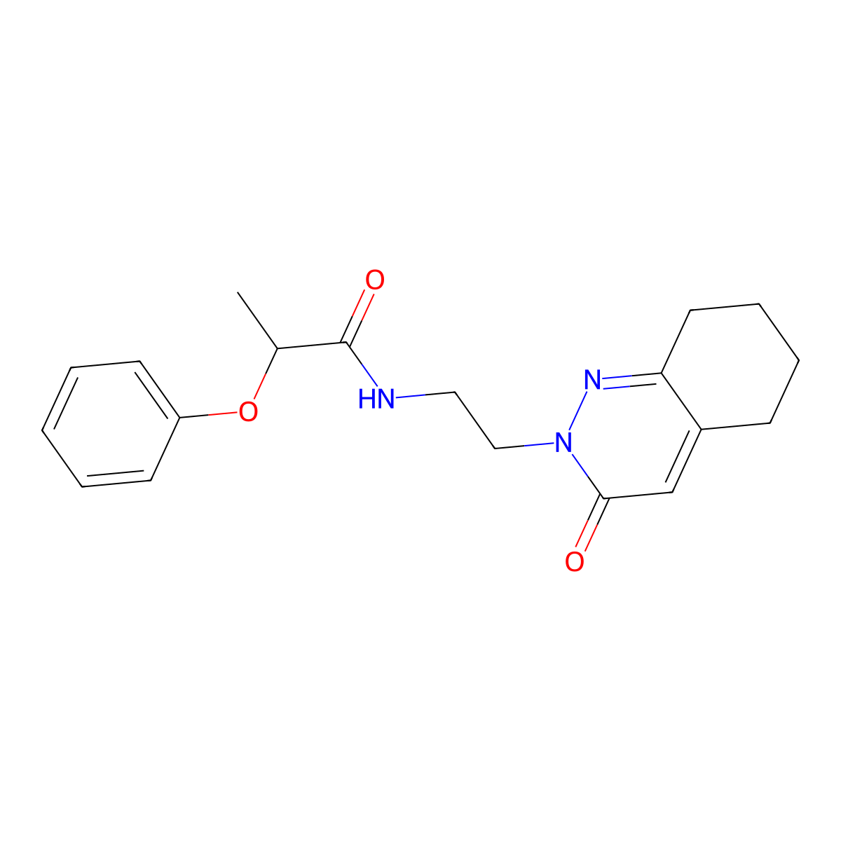 N-(2-(3-oxo-5,6,7,8-tetrahydrocinnolin-2(3H)-yl)ethyl)-2-phenoxypropanamide molecular structure, CAS 2097892-66-3