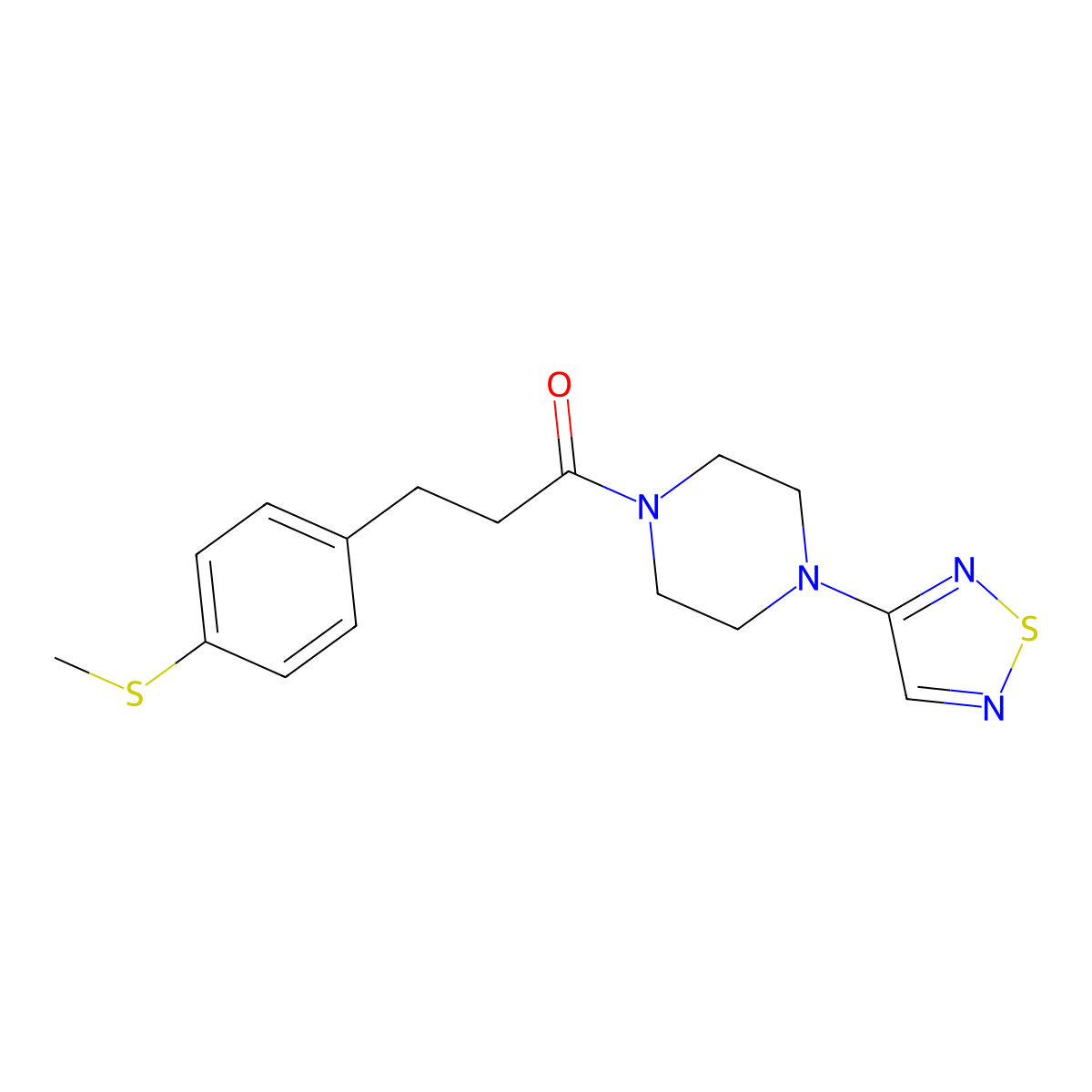 3-[4-(Methylsulfanyl)phenyl]-1-[4-(1,2,5-thiadiazol-3-yl)piperazin-1-yl]propan-1-one molecular structure, CAS 2097892-67-4