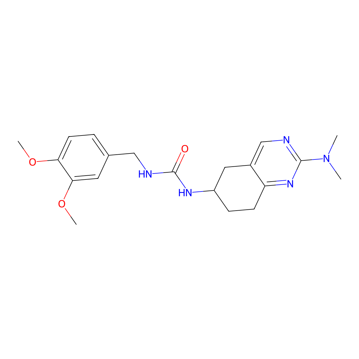1-[(3,4-Dimethoxyphenyl)methyl]-3-[2-(dimethylamino)-5,6,7,8-tetrahydroquinazolin-6-yl]urea molecular structure, CAS 2097892-70-9
