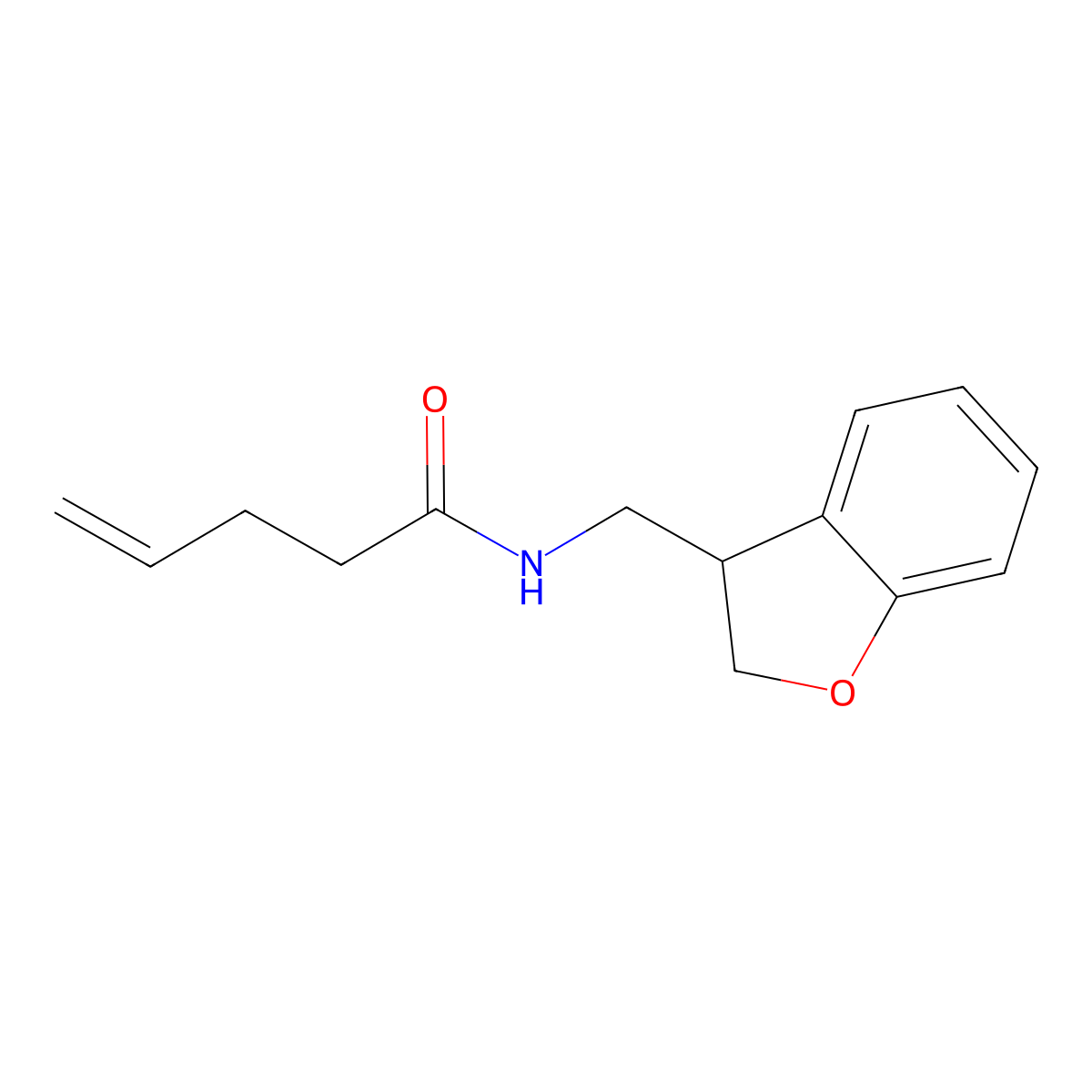 N-[(2,3-dihydro-1-benzofuran-3-yl)methyl]pent-4-enamide molecular structure, CAS 2097892-74-3