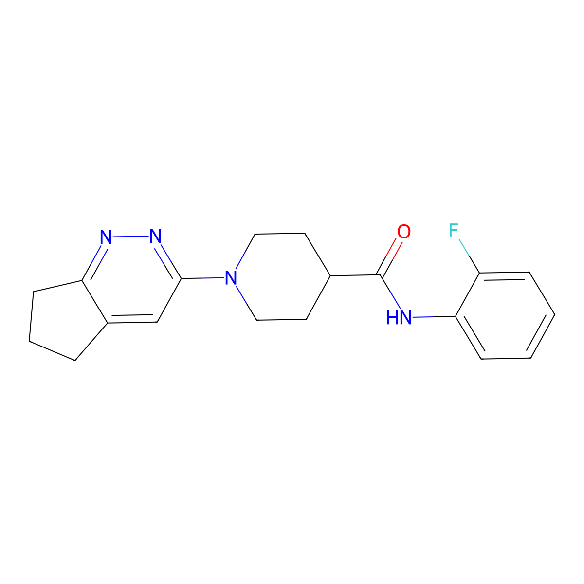 1-{5H,6H,7H-cyclopenta[c]pyridazin-3-yl}-N-(2-fluorophenyl)piperidine-4-carboxamide molecular structure, CAS 2097892-78-7