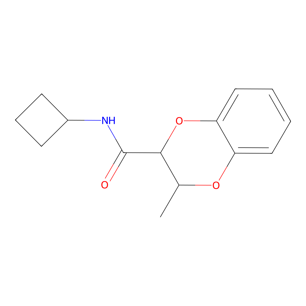 N-cyclobutyl-3-methyl-2,3-dihydro-1,4-benzodioxine-2-carboxamide molecular structure, CAS 2097893-06-4