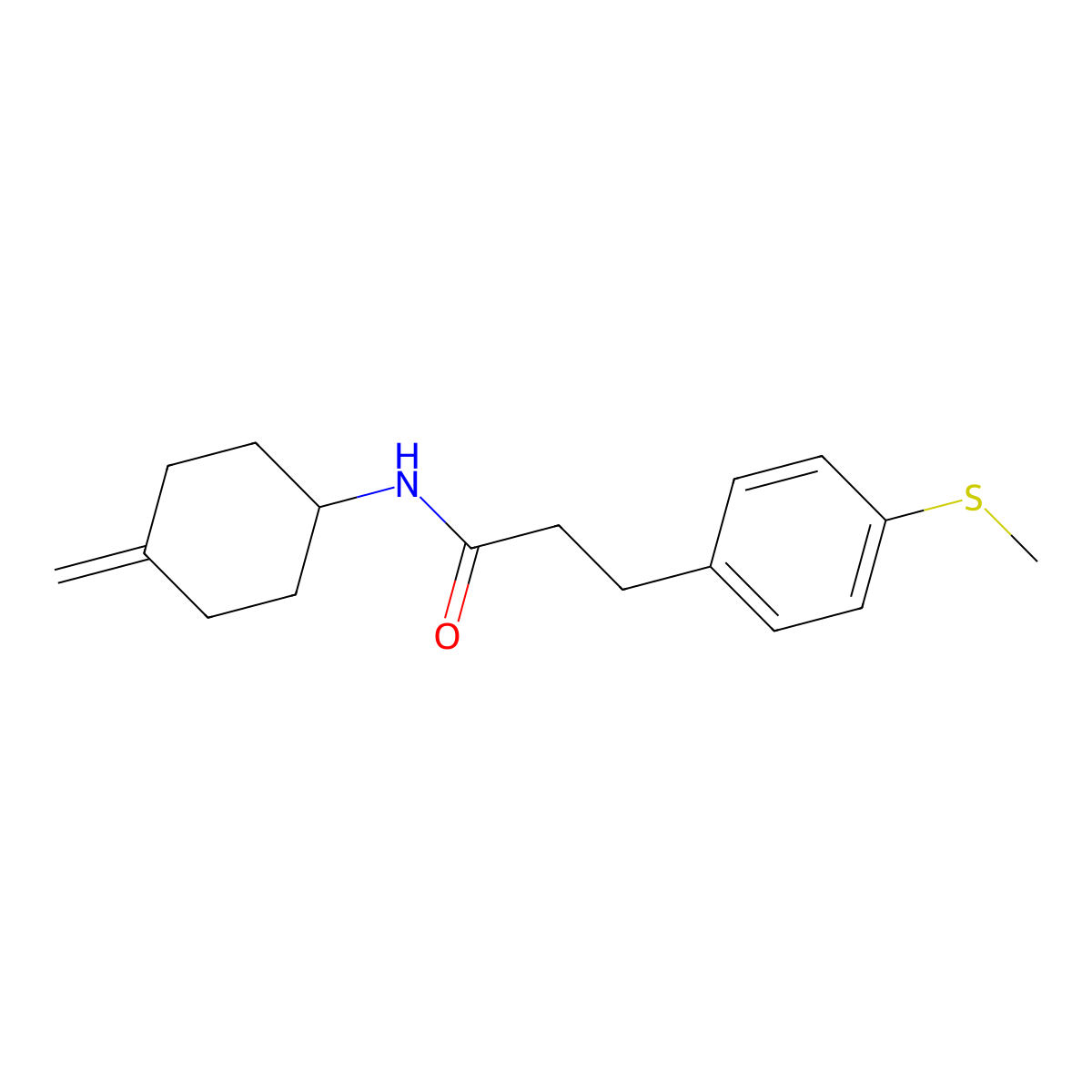 N-(4-methylidenecyclohexyl)-3-[4-(methylsulfanyl)phenyl]propanamide molecular structure, CAS 2097893-23-5