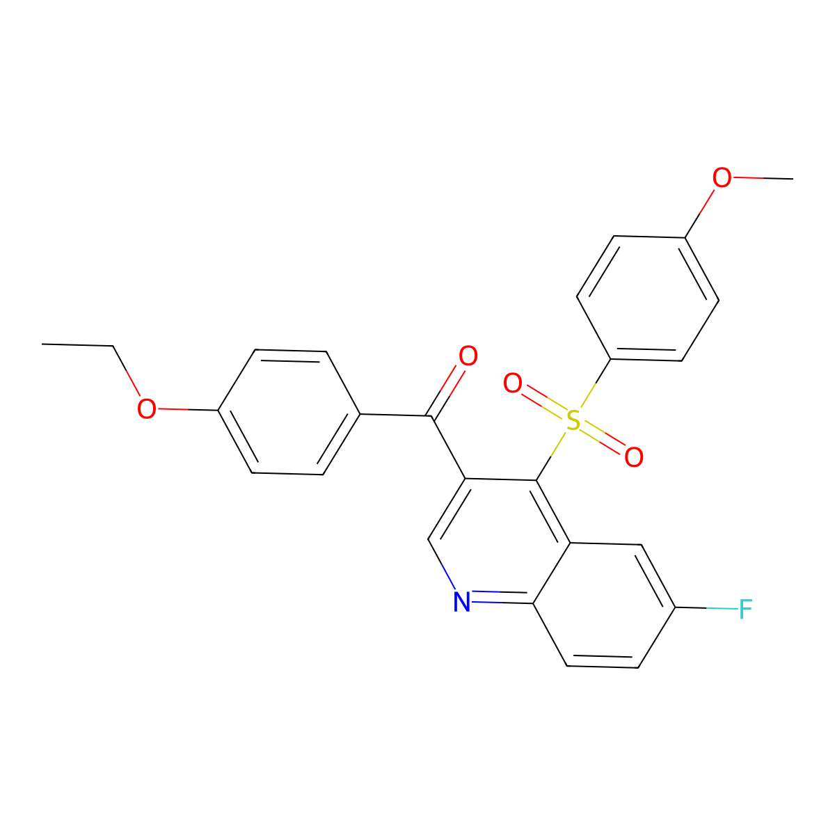 3-(4-Ethoxybenzoyl)-6-fluoro-4-(4-methoxybenzenesulfonyl)quinoline molecular structure, CAS 2097893-24-6