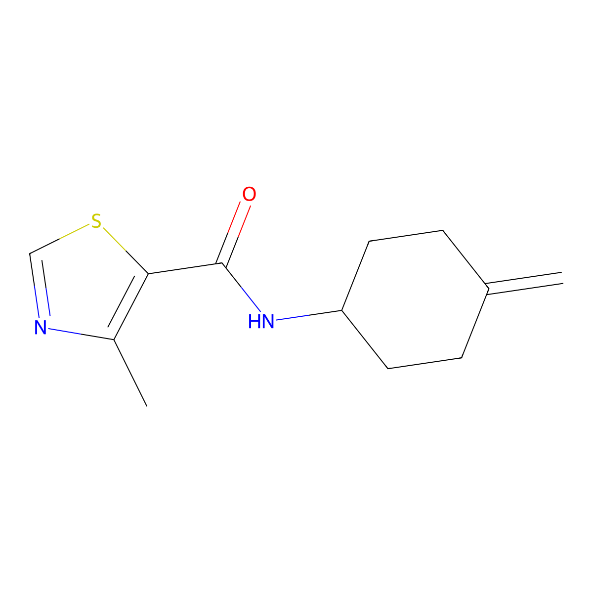 4-methyl-N-(4-methylidenecyclohexyl)-1,3-thiazole-5-carboxamide molecular structure, CAS 2097893-27-9