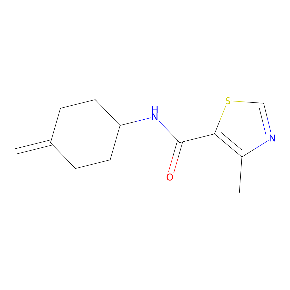 4-methyl-N-(4-methylidenecyclohexyl)-1,3-thiazole-5-carboxamide molecular structure, CAS 2097893-27-9