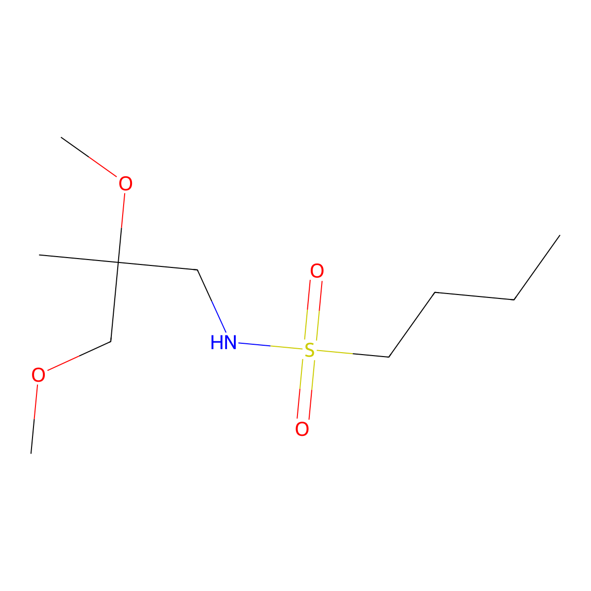 N-(2,3-dimethoxy-2-methylpropyl)butane-1-sulfonamide molecular structure, CAS 2097893-41-7