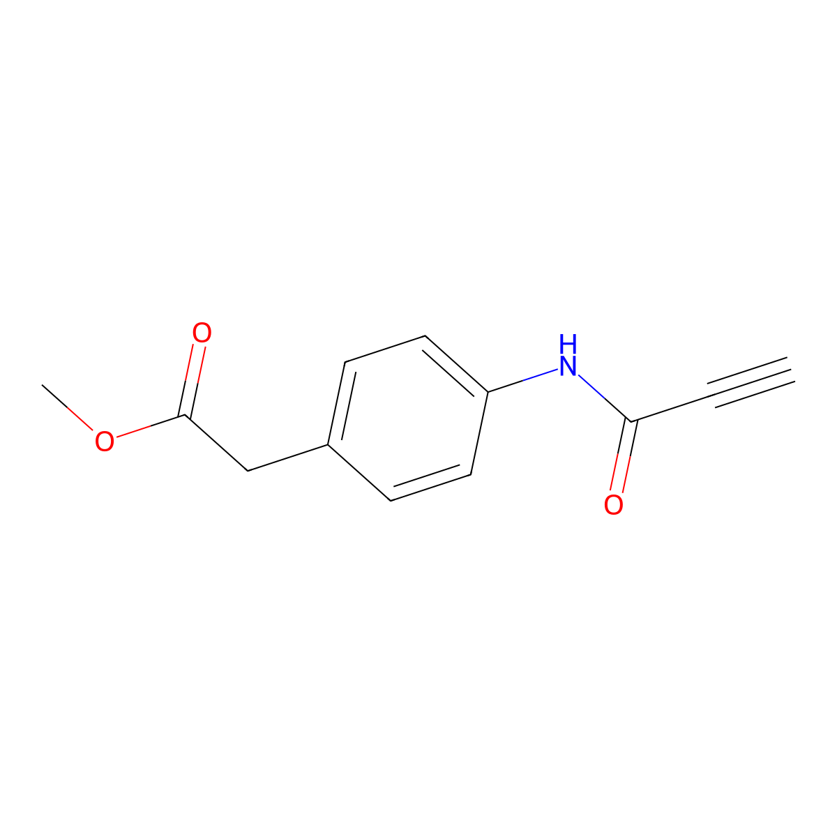 Methyl 2-[4-(prop-2-ynamido)phenyl]acetate molecular structure, CAS 2097893-48-4
