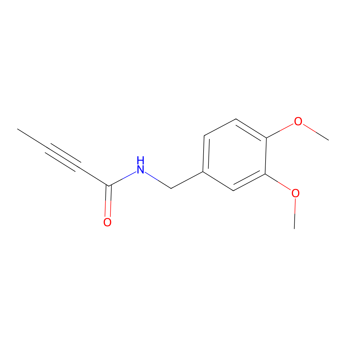 N-[(3,4-dimethoxyphenyl)methyl]but-2-ynamide molecular structure, CAS 2097893-58-6