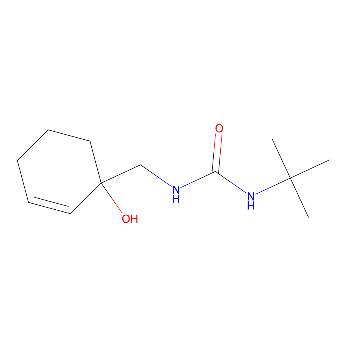 3-Tert-butyl-1-[(1-hydroxycyclohex-2-en-1-yl)methyl]urea molecular structure, CAS 2097893-75-7