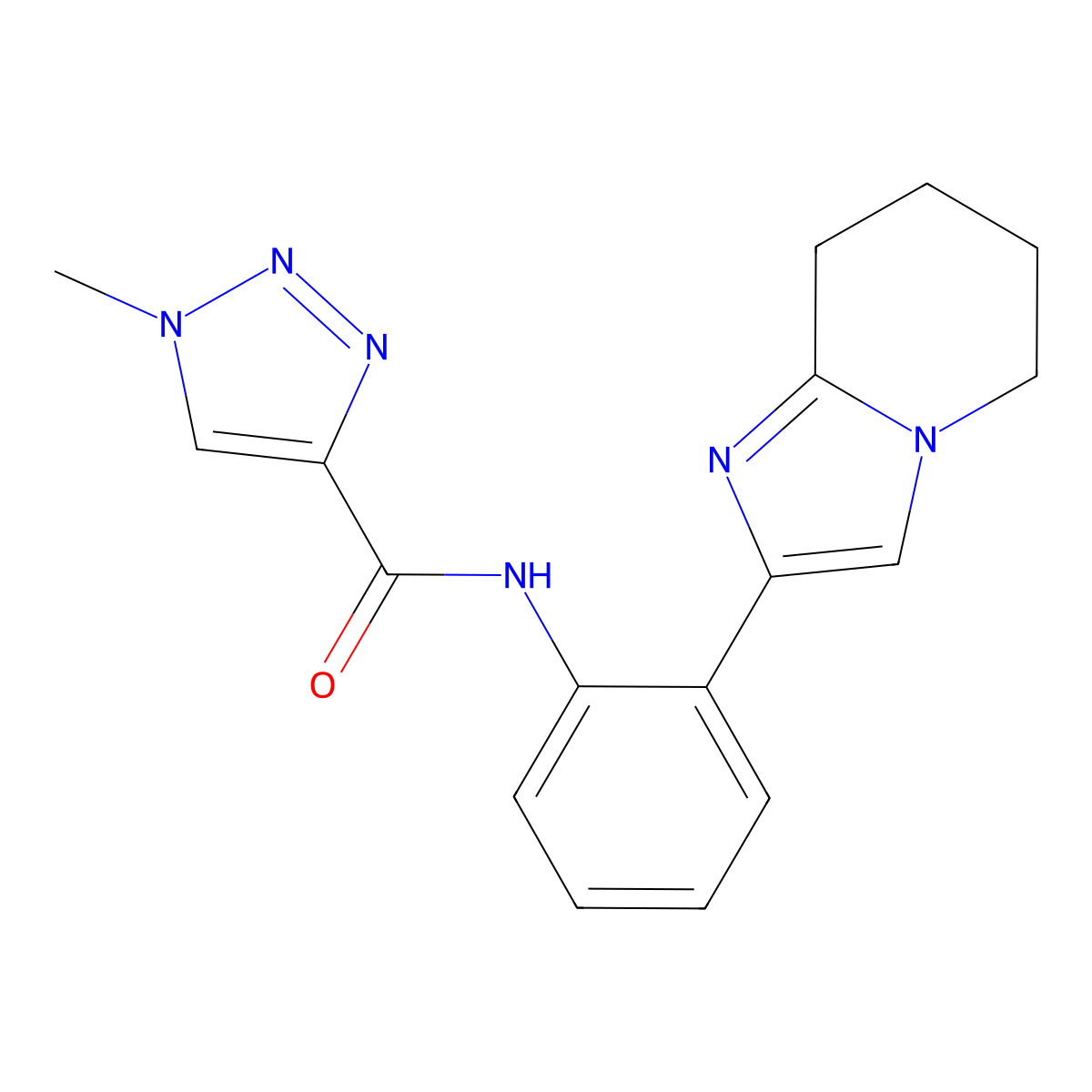1-methyl-N-(2-(5,6,7,8-tetrahydroimidazo[1,2-a]pyridin-2-yl)phenyl)-1H-1,2,3-triazole-4-carboxamide molecular structure, CAS 2097893-78-0
