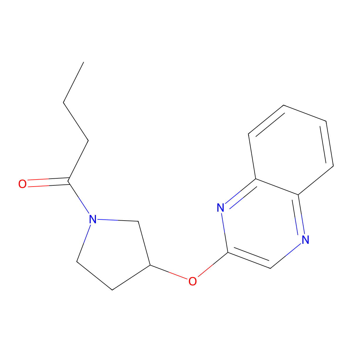 1-[3-(Quinoxalin-2-yloxy)pyrrolidin-1-yl]butan-1-one molecular structure, CAS 2097893-84-8