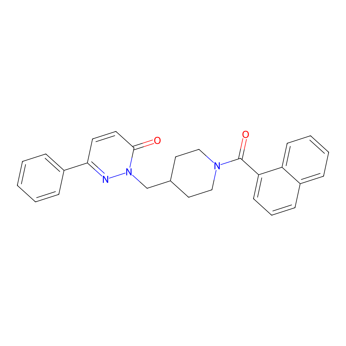 2-{[1-(Naphthalene-1-carbonyl)piperidin-4-yl]methyl}-6-phenyl-2,3-dihydropyridazin-3-one molecular structure, CAS 2097893-95-1