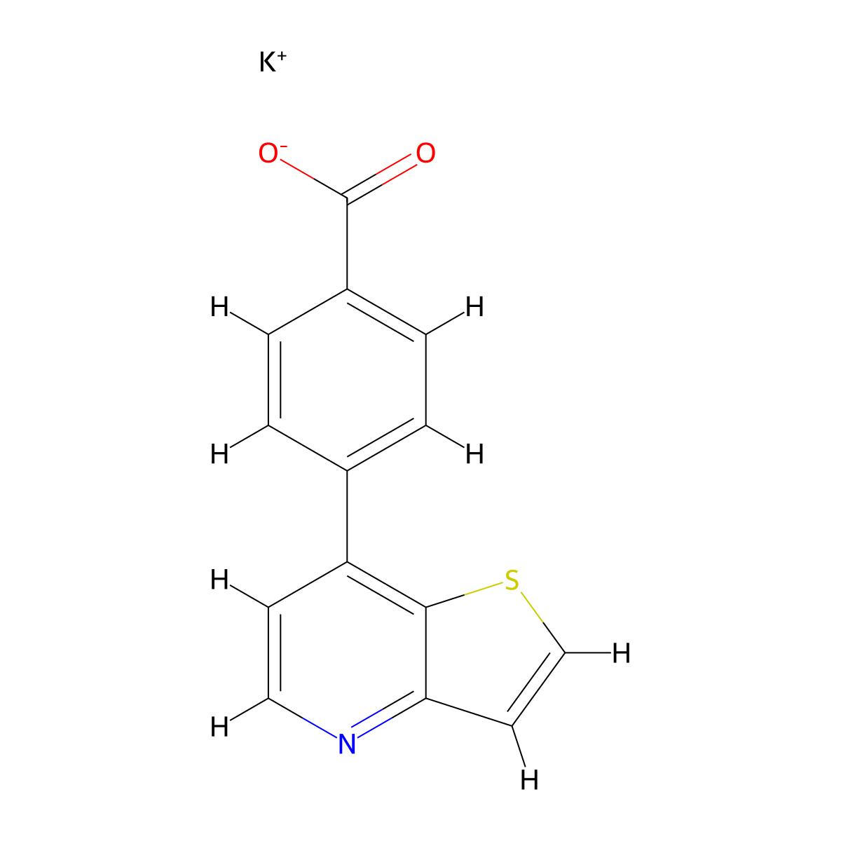 Potassium 4-{thieno[3,2-b]pyridin-7-yl}benzoate molecular structure, CAS 2097893-99-5