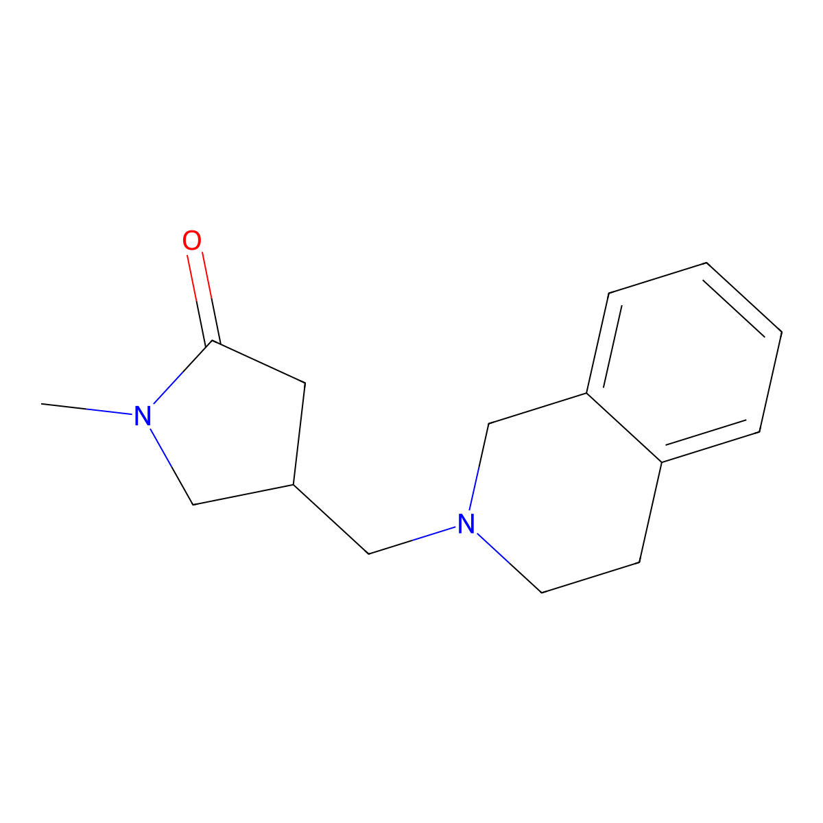 1-Methyl-4-[(1,2,3,4-tetrahydroisoquinolin-2-yl)methyl]pyrrolidin-2-one molecular structure, CAS 2097894-01-2