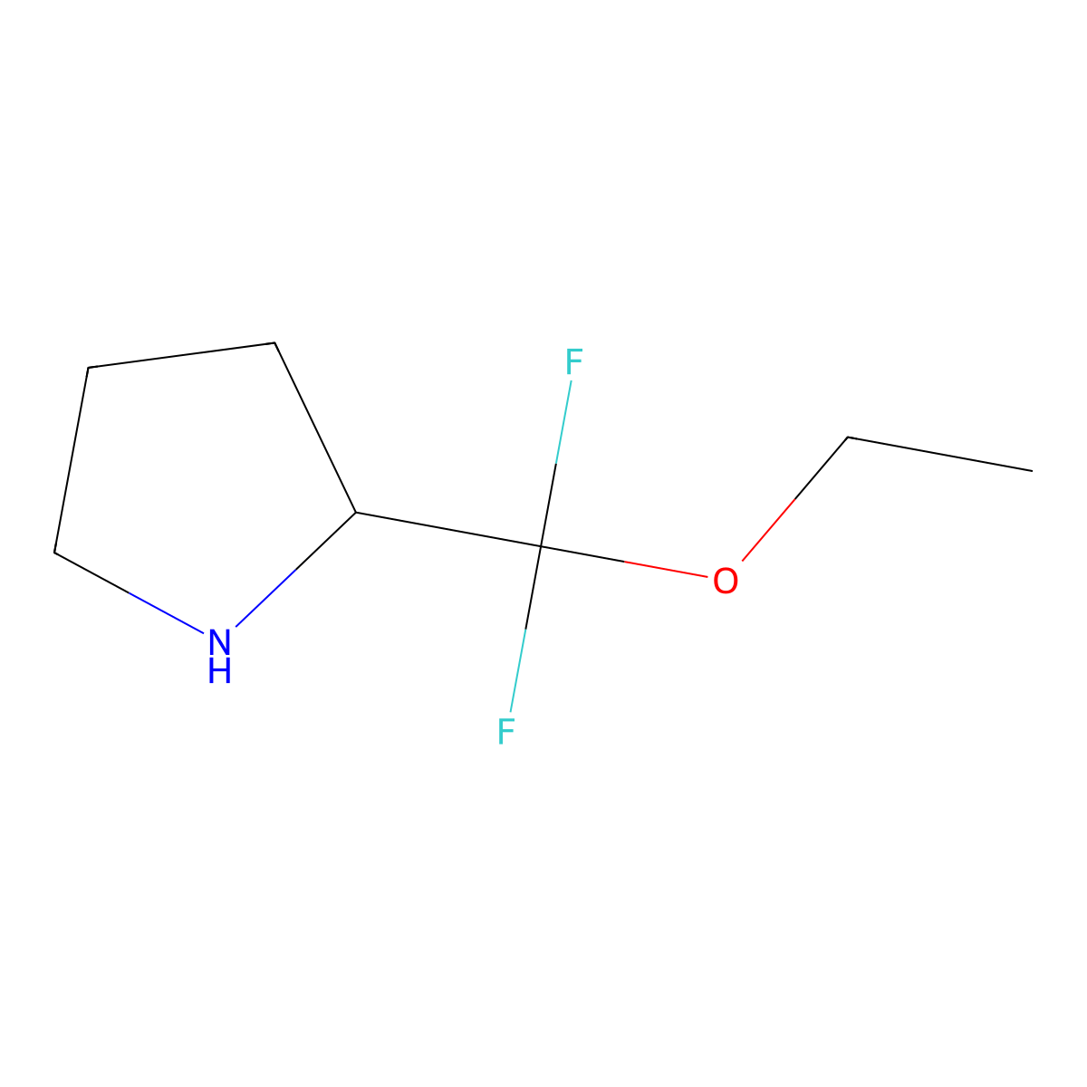 2-(Ethoxydifluoromethyl)pyrrolidine molecular structure, CAS 2097894-02-3