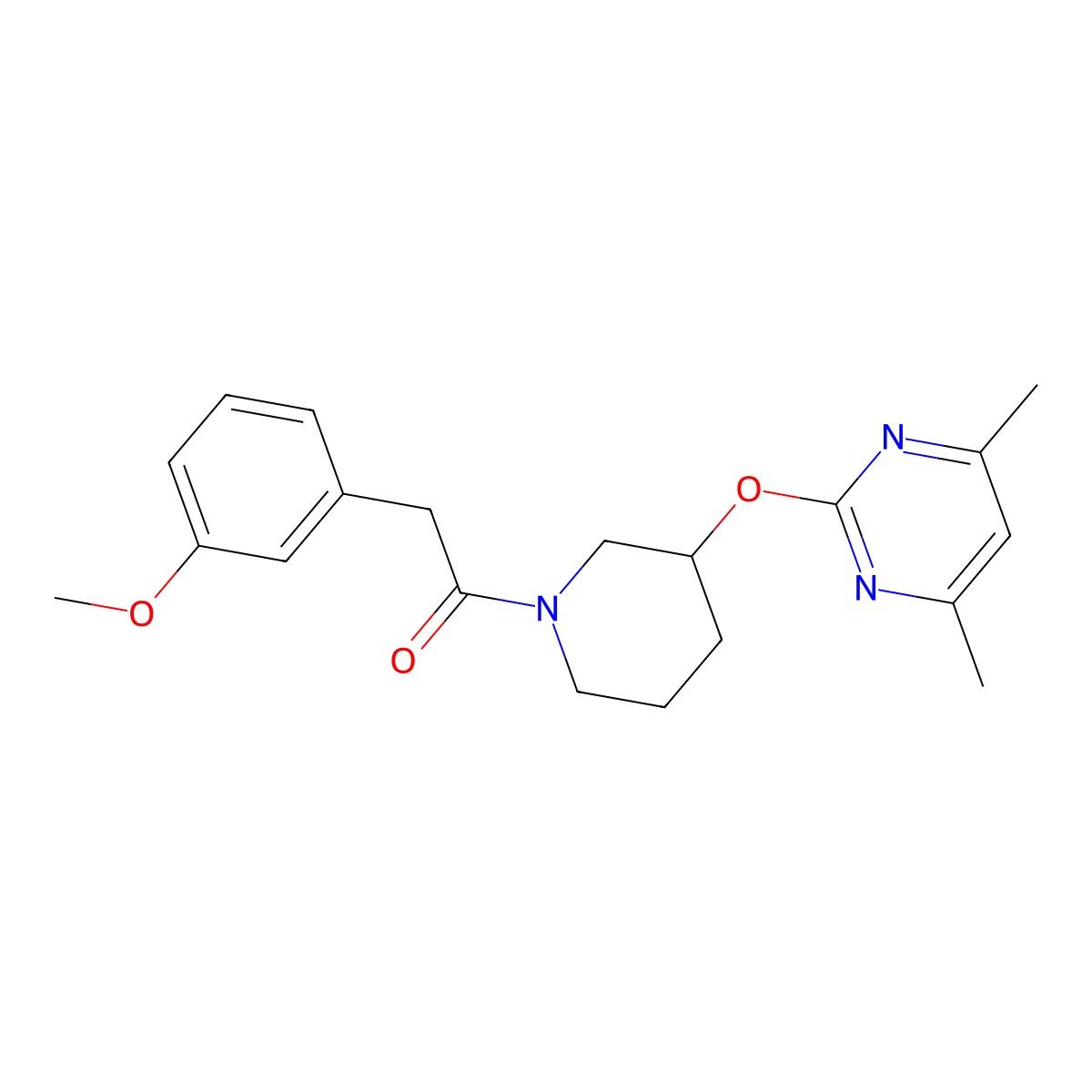 1-(3-((4,6-Dimethylpyrimidin-2-yl)oxy)piperidin-1-yl)-2-(3-methoxyphenyl)ethanone molecular structure, CAS 2097894-05-6
