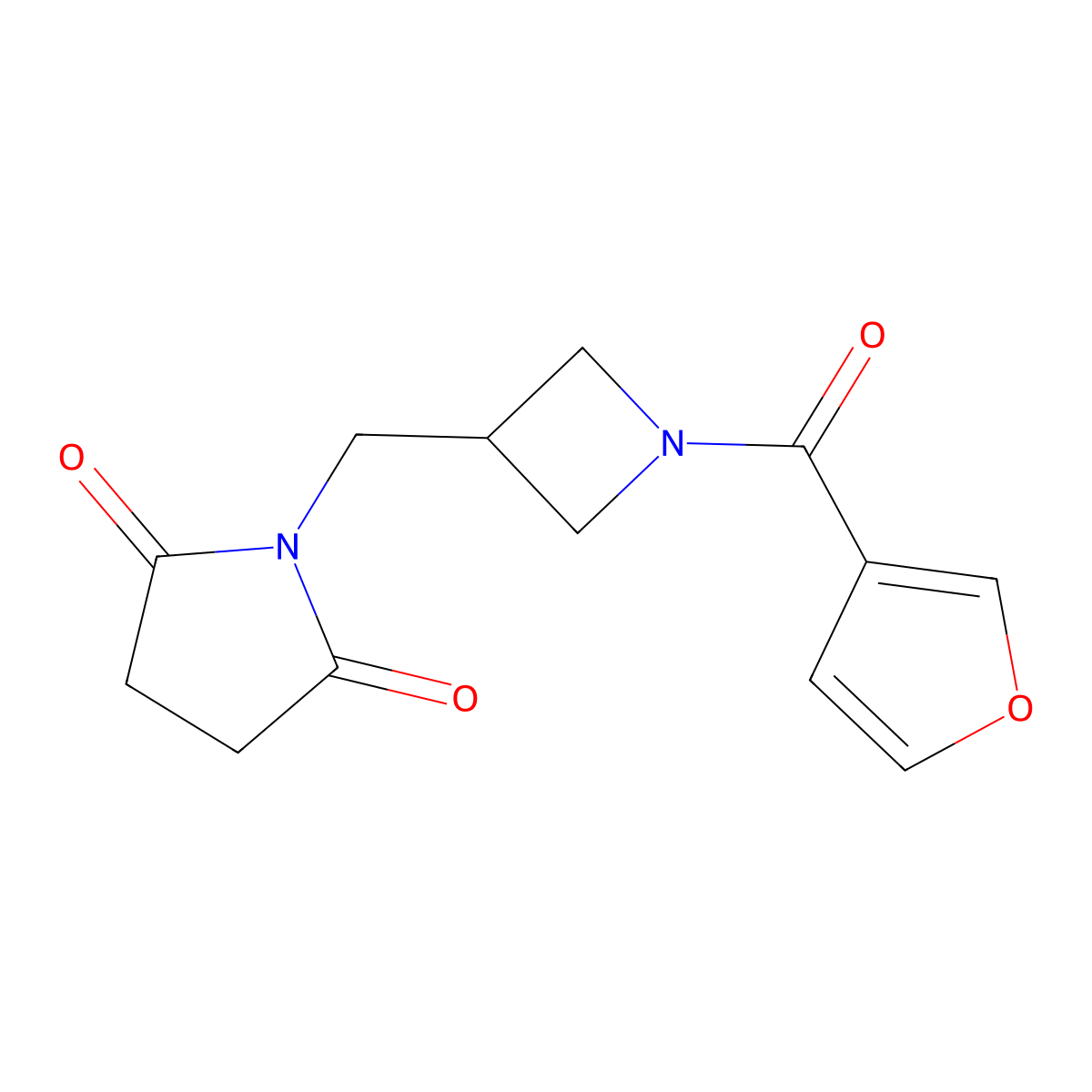 1-{[1-(Furan-3-carbonyl)azetidin-3-yl]methyl}pyrrolidine-2,5-dione molecular structure, CAS 2097894-06-7