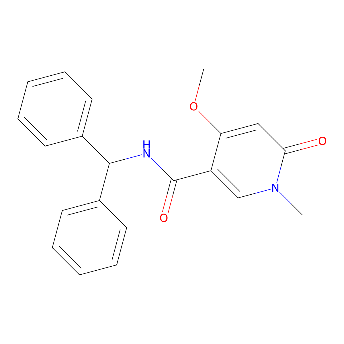 N-(diphenylmethyl)-4-methoxy-1-methyl-6-oxo-1,6-dihydropyridine-3-carboxamide molecular structure, CAS 2097894-23-8