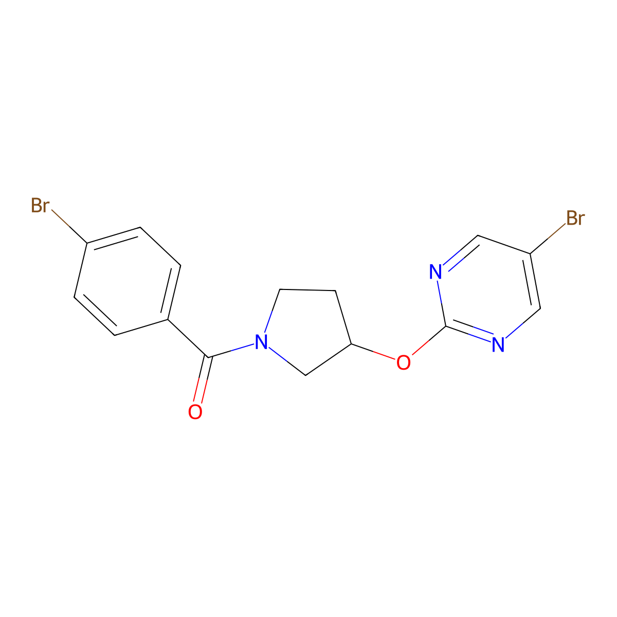 5-Bromo-2-{[1-(4-bromobenzoyl)pyrrolidin-3-yl]oxy}pyrimidine molecular structure, CAS 2097894-41-0