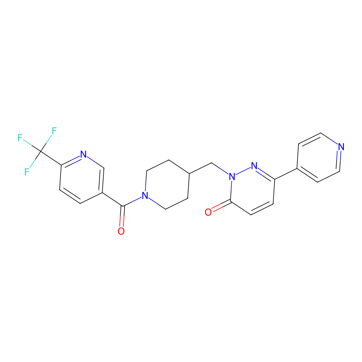 6-(Pyridin-4-yl)-2-({1-[6-(trifluoromethyl)pyridine-3-carbonyl]piperidin-4-yl}methyl)-2,3-dihydropyridazin-3-one molecular structure, CAS 2097894-63-6