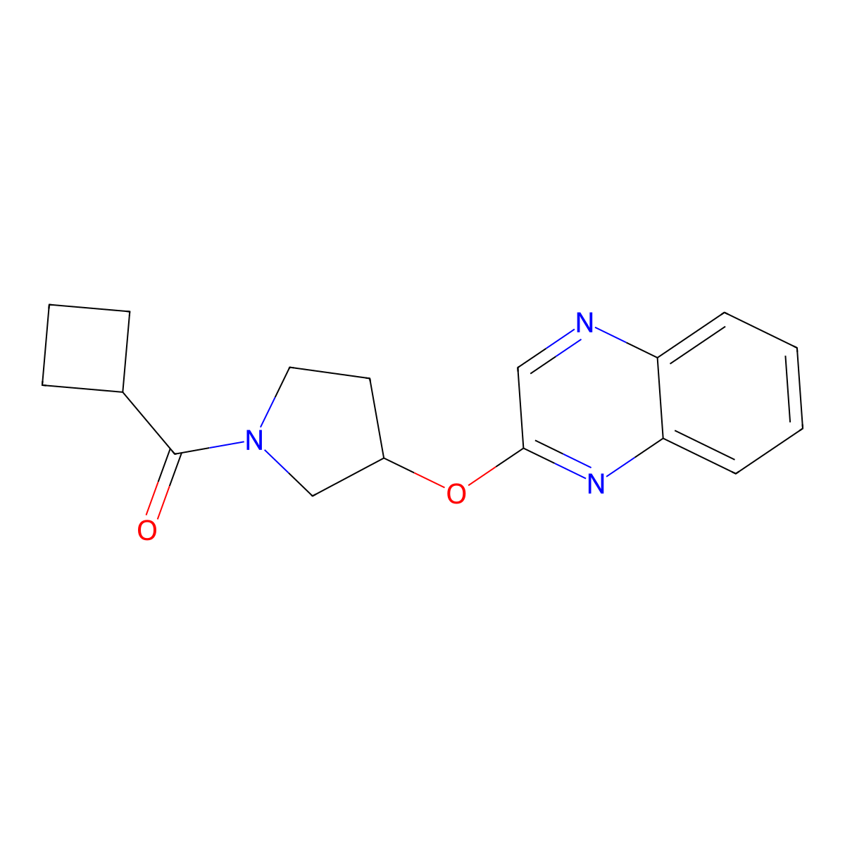 2-[(1-Cyclobutanecarbonylpyrrolidin-3-yl)oxy]quinoxaline molecular structure, CAS 2097894-66-9