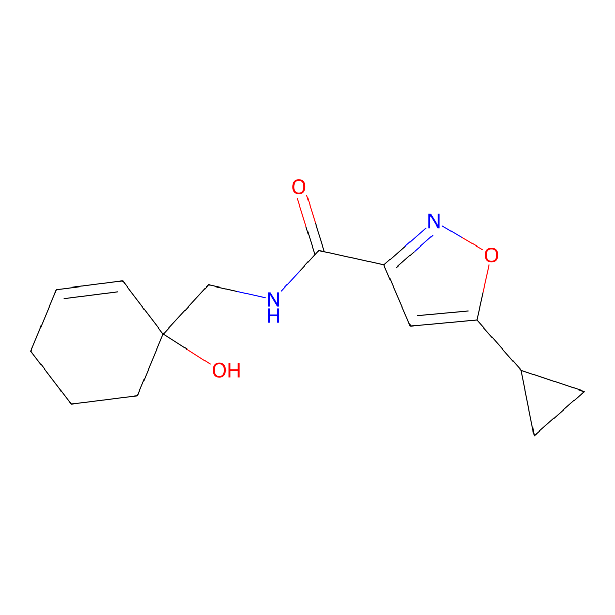 5-cyclopropyl-N-[(1-hydroxycyclohex-2-en-1-yl)methyl]-1,2-oxazole-3-carboxamide molecular structure, CAS 2097894-74-9
