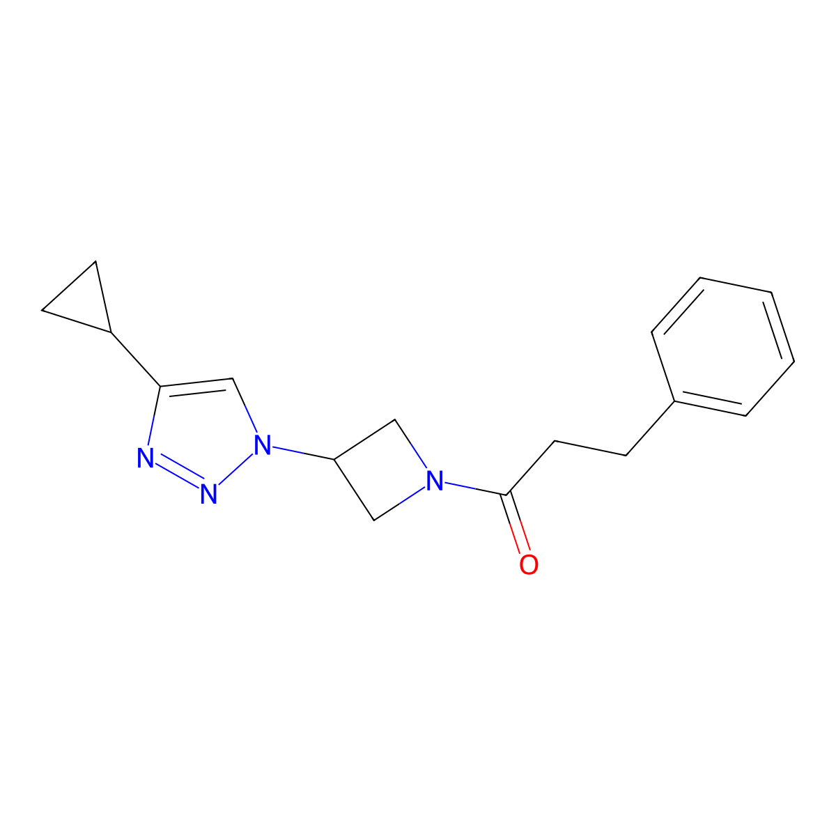 1-(3-(4-cyclopropyl-1H-1,2,3-triazol-1-yl)azetidin-1-yl)-3-phenylpropan-1-one molecular structure, CAS 2097894-78-3