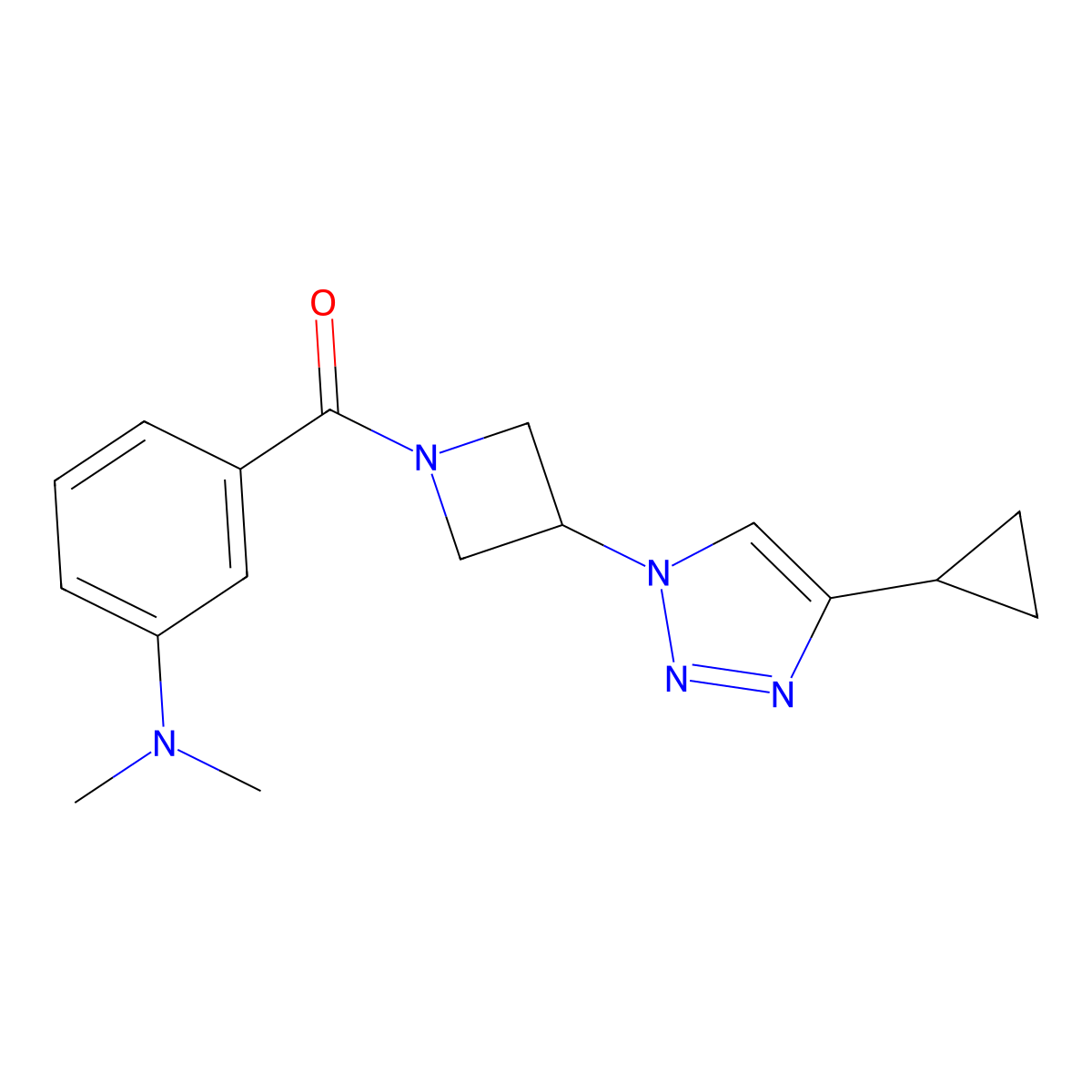 (3-(4-cyclopropyl-1H-1,2,3-triazol-1-yl)azetidin-1-yl)(3-(dimethylamino)phenyl)methanone molecular structure, CAS 2097894-80-7