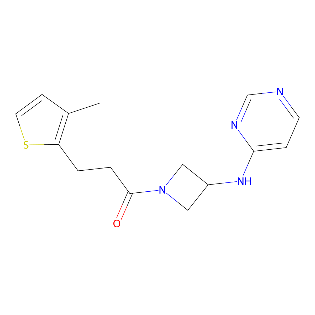 3-(3-Methylthiophen-2-yl)-1-{3-[(pyrimidin-4-yl)amino]azetidin-1-yl}propan-1-one molecular structure, CAS 2097894-83-0