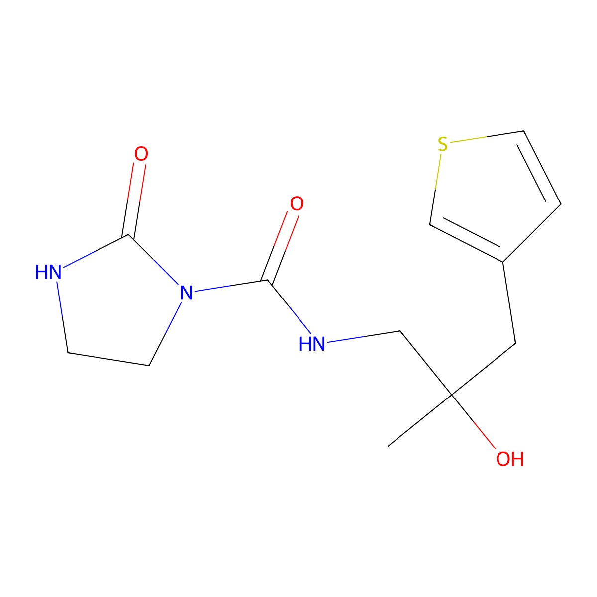 N-[2-hydroxy-2-methyl-3-(thiophen-3-yl)propyl]-2-oxoimidazolidine-1-carboxamide molecular structure, CAS 2097894-93-2
