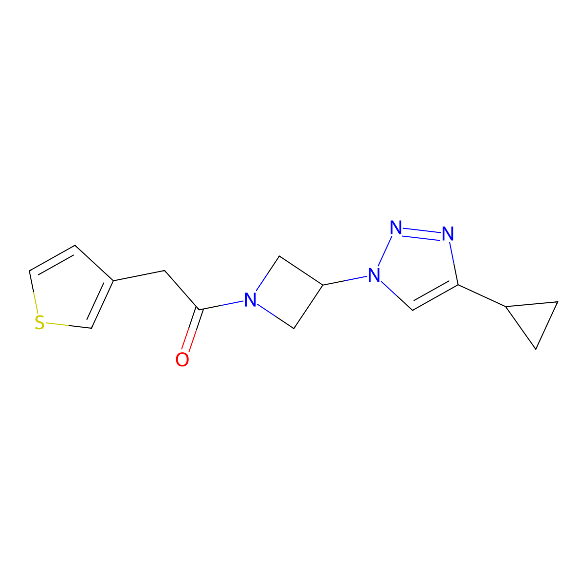 1-(3-(4-cyclopropyl-1H-1,2,3-triazol-1-yl)azetidin-1-yl)-2-(thiophen-3-yl)ethanone molecular structure, CAS 2097894-96-5