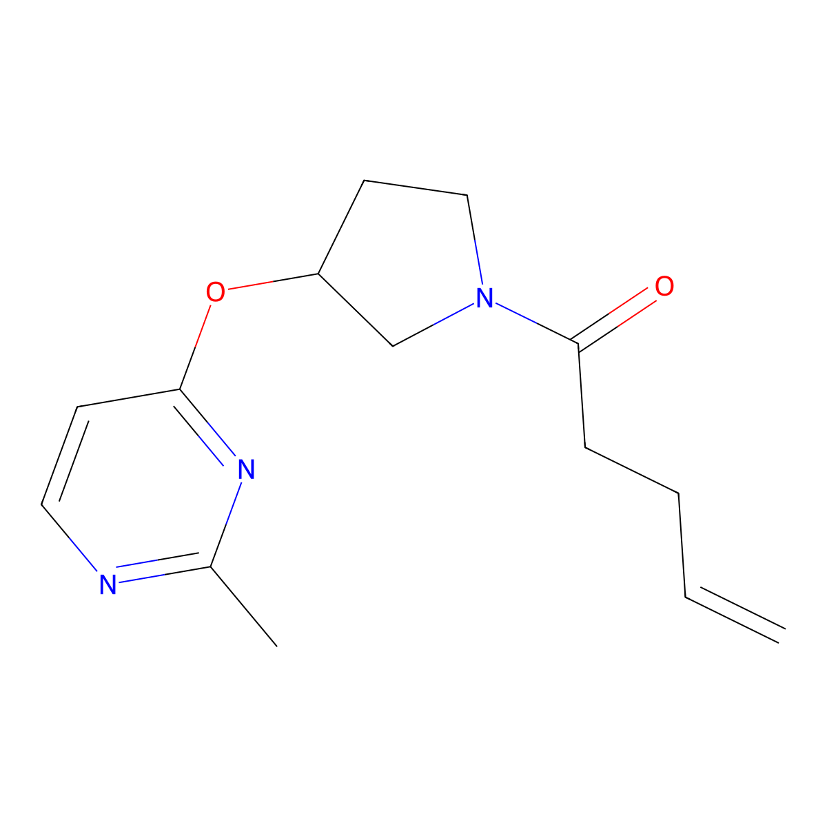 1-{3-[(2-Methylpyrimidin-4-yl)oxy]pyrrolidin-1-yl}pent-4-en-1-one molecular structure, CAS 2097894-99-8