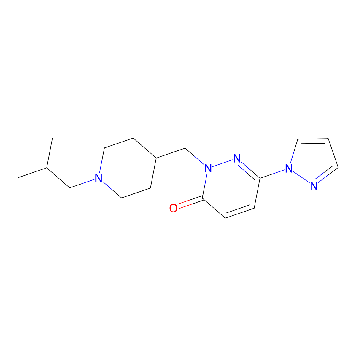 2-{[1-(2-methylpropyl)piperidin-4-yl]methyl}-6-(1H-pyrazol-1-yl)-2,3-dihydropyridazin-3-one molecular structure, CAS 2097895-12-8