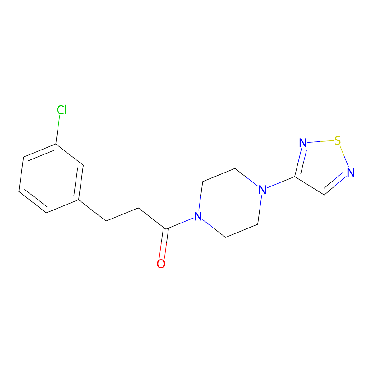 3-(3-Chlorophenyl)-1-[4-(1,2,5-thiadiazol-3-yl)piperazin-1-yl]propan-1-one molecular structure, CAS 2097895-13-9
