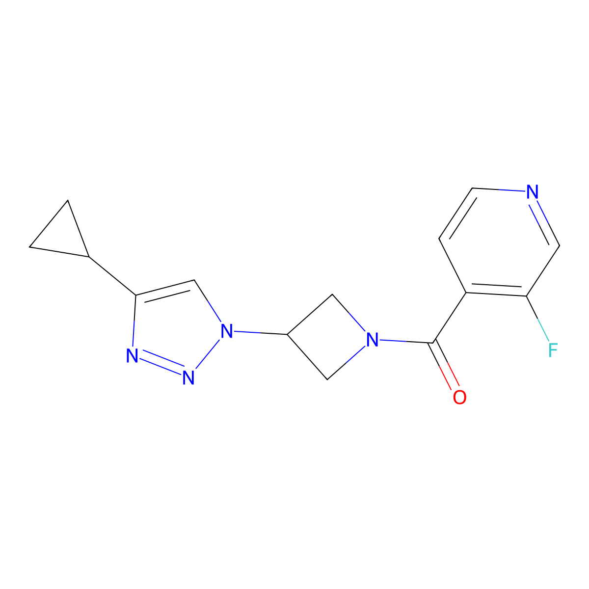 4-[3-(4-cyclopropyl-1H-1,2,3-triazol-1-yl)azetidine-1-carbonyl]-3-fluoropyridine molecular structure, CAS 2097895-15-1