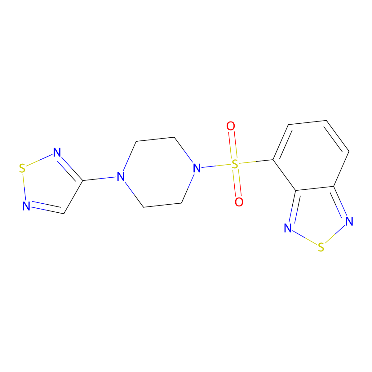 4-{[4-(1,2,5-Thiadiazol-3-yl)piperazin-1-yl]sulfonyl}-2,1,3-benzothiadiazole molecular structure, CAS 2097895-19-5
