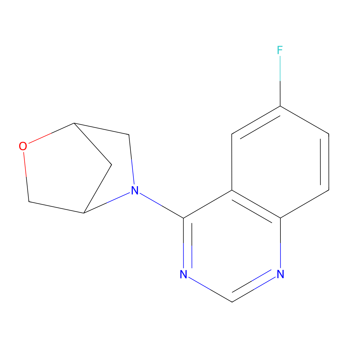 6-Fluoro-4-{2-oxa-5-azabicyclo[2.2.1]heptan-5-yl}quinazoline molecular structure, CAS 2097895-29-7