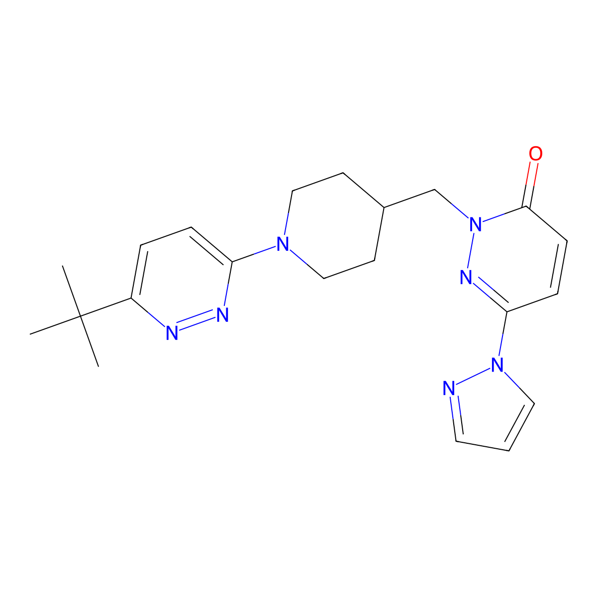 2-{[1-(6-tert-butylpyridazin-3-yl)piperidin-4-yl]methyl}-6-(1H-pyrazol-1-yl)-2,3-dihydropyridazin-3-one molecular structure, CAS 2097895-31-1