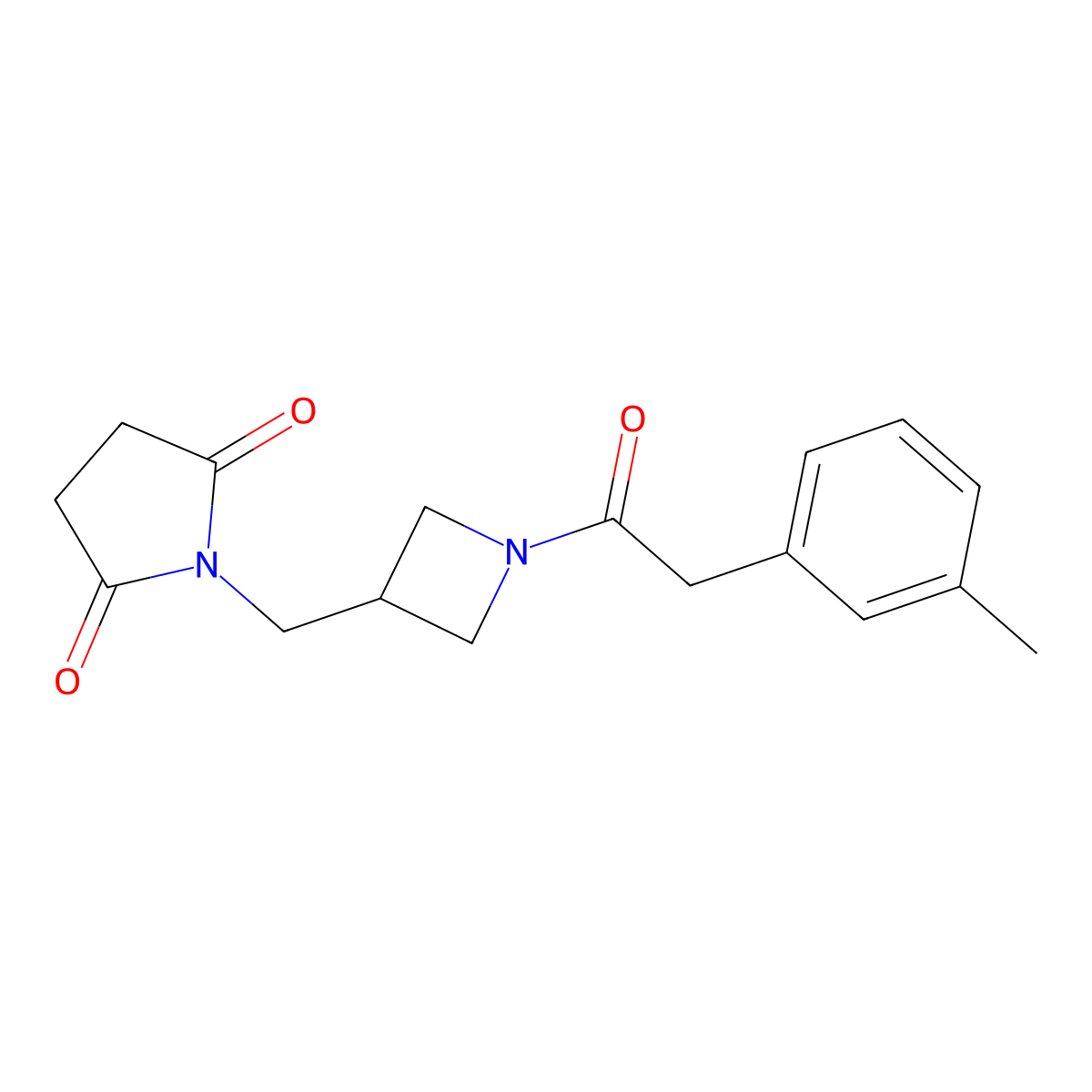 1-({1-[2-(3-Methylphenyl)acetyl]azetidin-3-yl}methyl)pyrrolidine-2,5-dione molecular structure, CAS 2097895-48-0