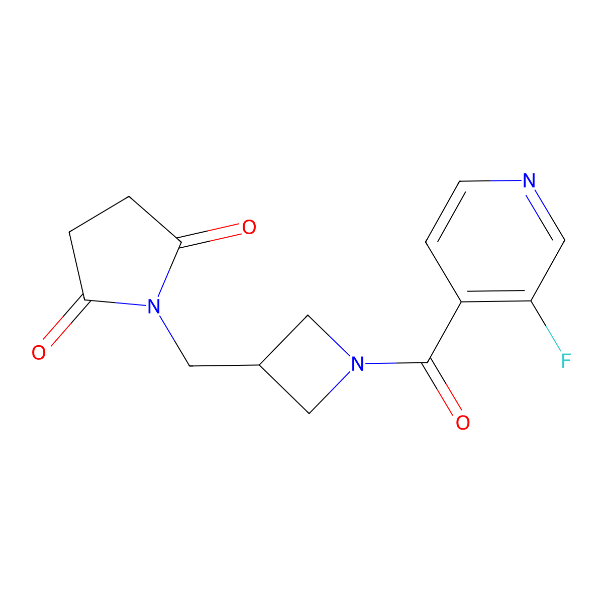 1-{[1-(3-Fluoropyridine-4-carbonyl)azetidin-3-yl]methyl}pyrrolidine-2,5-dione molecular structure, CAS 2097895-52-6